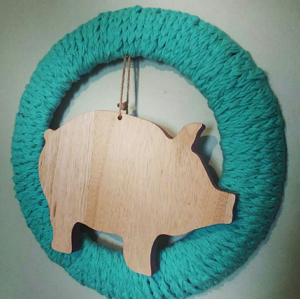 Handmade Turquoise Door Decor Wreath